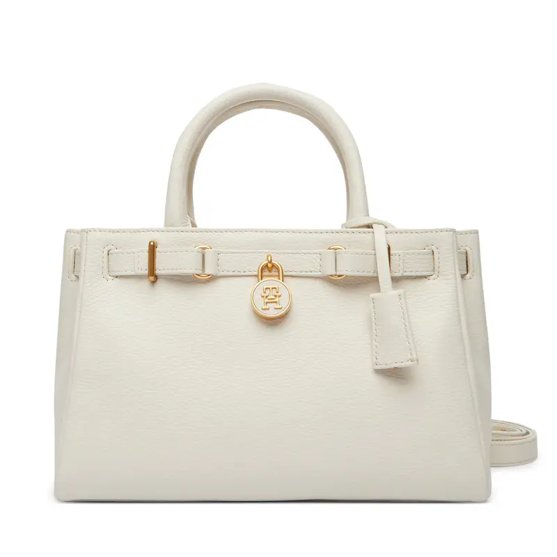 Borsetta Tommy Hilfiger American Icon Mini Tote Leather AW0AW17926 Beige