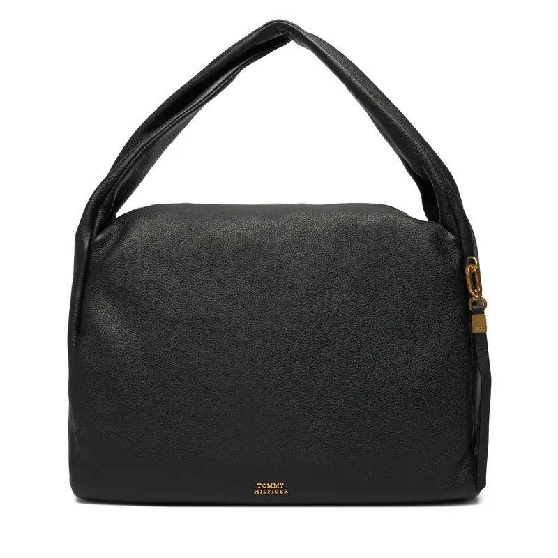 Borsetta Tommy Hilfiger City Leather Hobo AW0AW18285 Nero