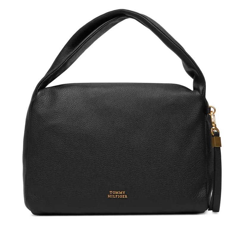 Borsetta Tommy Hilfiger City Leather Shoulder Bag AW0AW18152 Nero