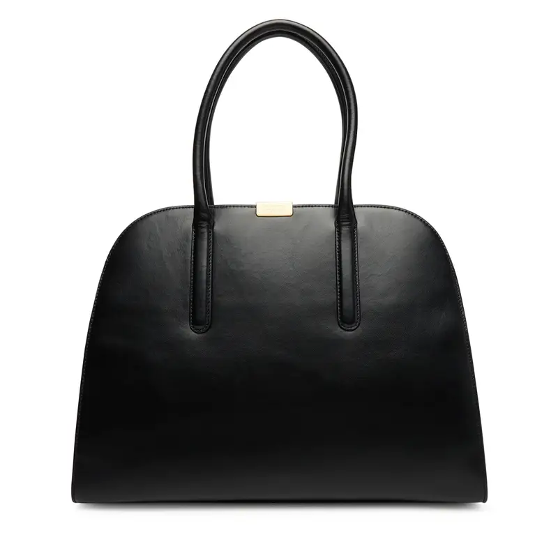 Borsetta Tommy Hilfiger Iconic Leather Tote AW0AW18206 Nero