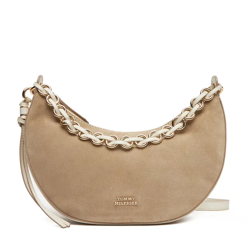 Borsetta Tommy Hilfiger Moon Leather Crossover Suede AW0AW17537 Beige