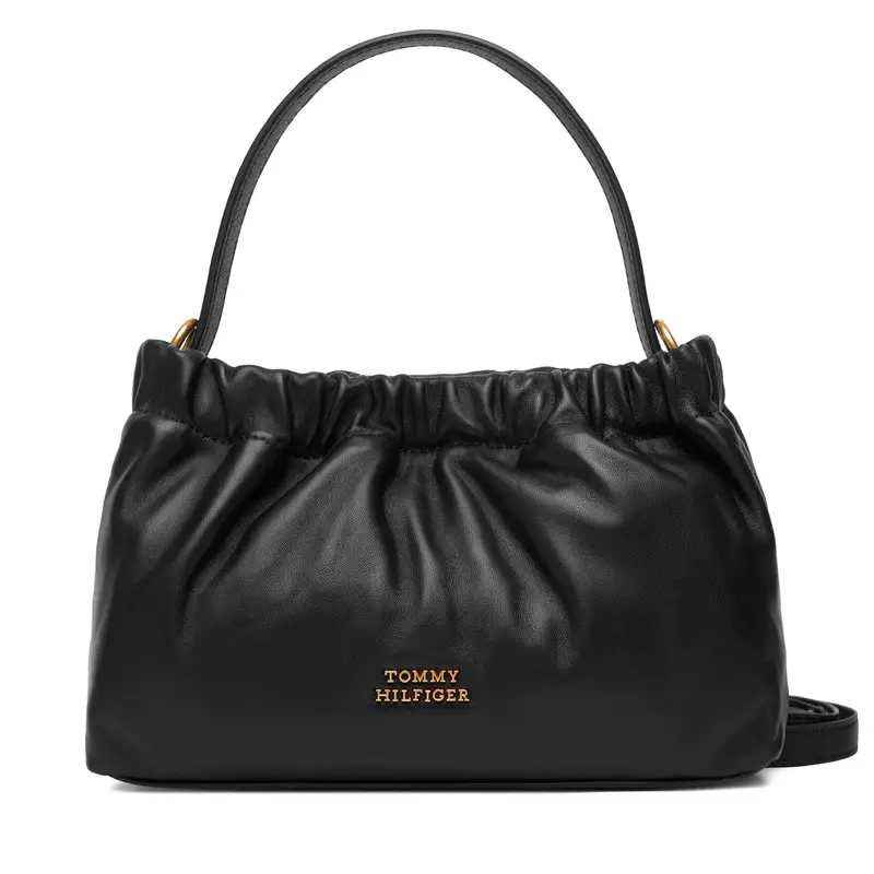 Borsetta Tommy Hilfiger Soft Leather Mini Crossover AW0AW18306 Nero