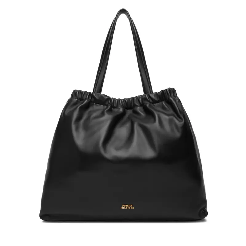 Borsetta Tommy Hilfiger Soft Leather Tote AW0AW18308 Nero
