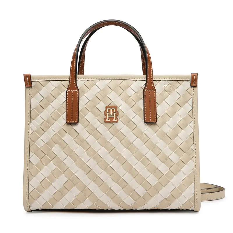 Borsetta Tommy Hilfiger Th City Mini Tote AW0AW18393 Beige
