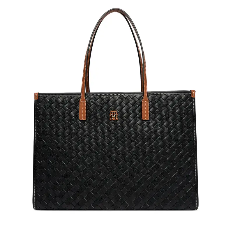Borsetta Tommy Hilfiger Th City Tote AW0AW18394 Nero