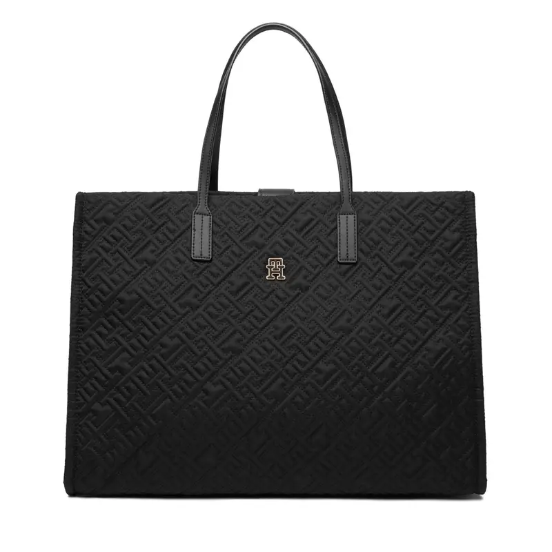 Borsetta Tommy Hilfiger Th City Tote Mono Nylon AW0AW18163 Nero