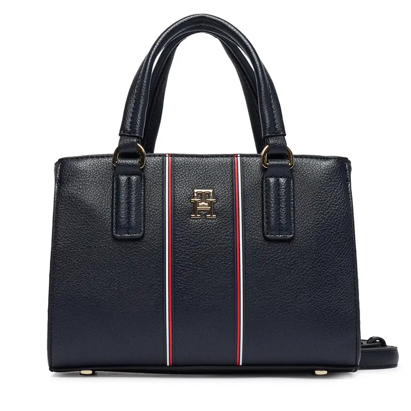 Borsetta Tommy Hilfiger Th Daily Mini Tote Corp AW0AW18642 Blu scuro