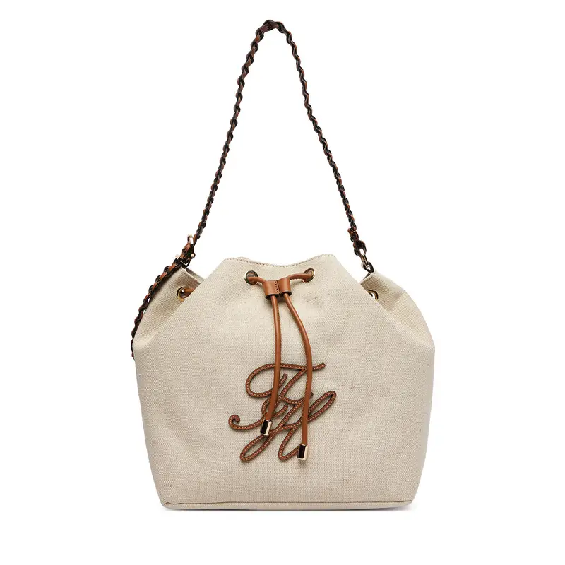 Borsetta Tommy Hilfiger Th Elev Summer Bucket Canvas AW0AW18631 Beige
