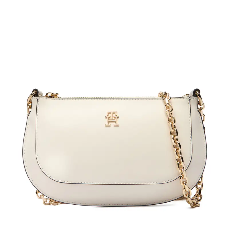 Borsetta Tommy Hilfiger Th Glam Mini Chain Crossover AW0AW18142 Écru Écru