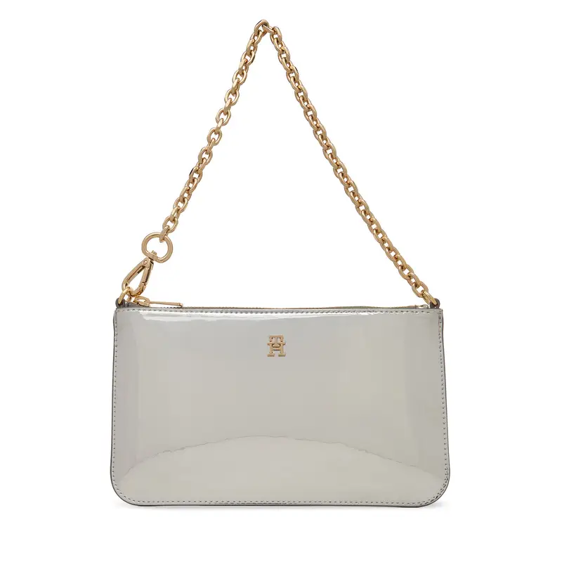 Borsetta Tommy Hilfiger Th Icon Chain Shoulder Pouch Met AW0AW18219 Argento