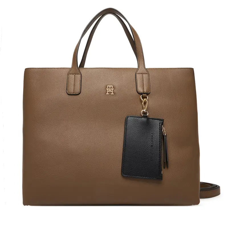 Borsetta Tommy Hilfiger Th Icon Satchel AW0AW18122 Marrone