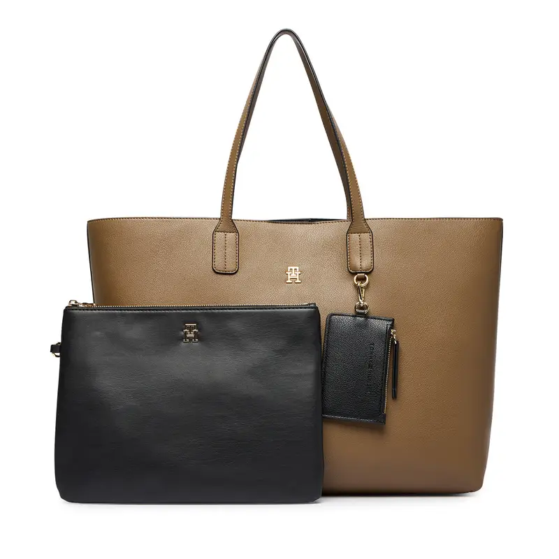 Borsetta Tommy Hilfiger Th Icon Tote AW0AW18173 Marrone