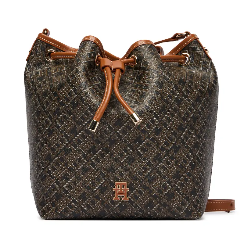 Borsetta Tommy Hilfiger Th Monoplay Bucket Le AW0AW18847 Nero