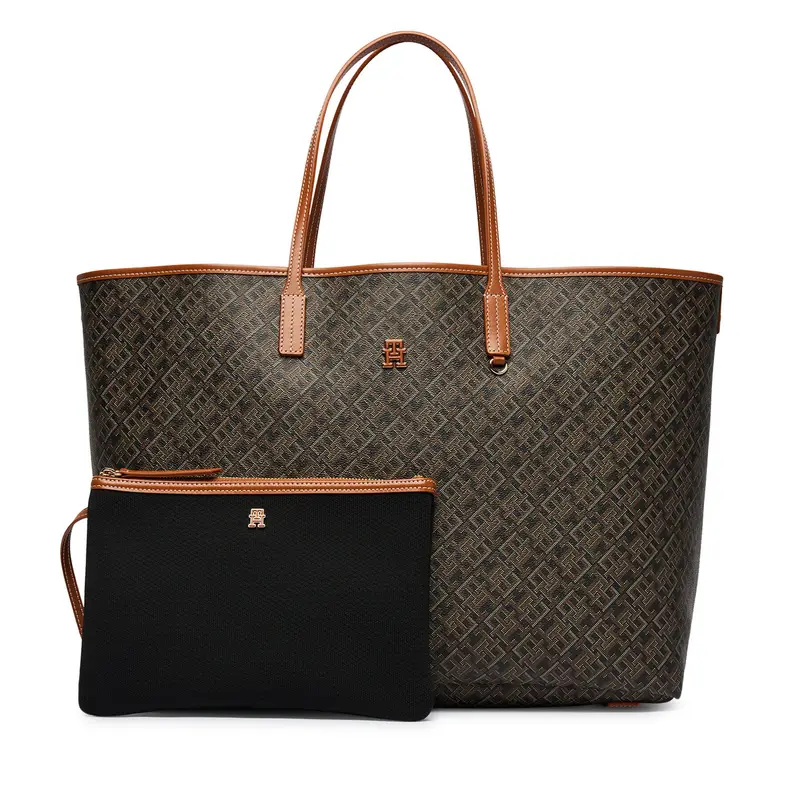 Borsetta Tommy Hilfiger Th Monoplay Maxi Tote Le AW0AW18850 Nero