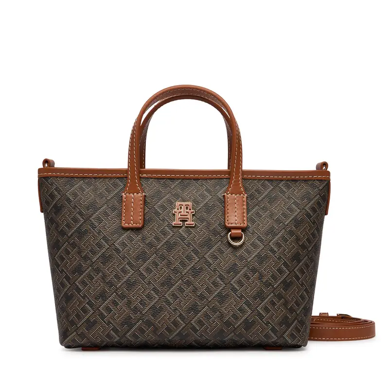 Borsetta Tommy Hilfiger Th Monoplay Mini Tote Le AW0AW18848 Nero