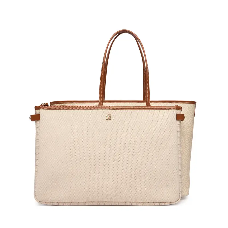 Borsetta Tommy Hilfiger Th Monoplay Tote Le AW0AW17416 Beige
