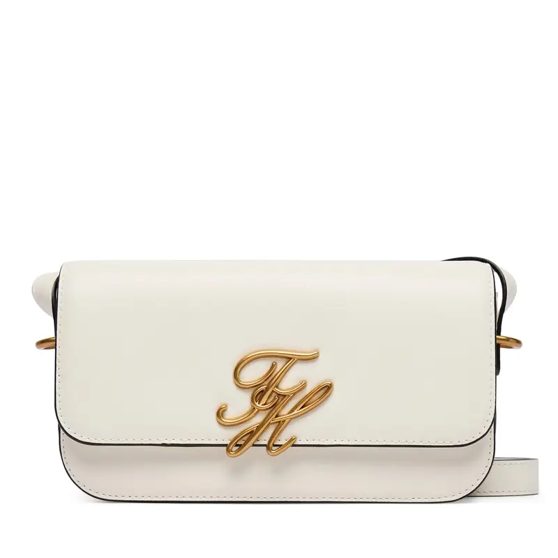 Borsetta Tommy Hilfiger Th Script Flap Crossover AW0AW18399 Bianco