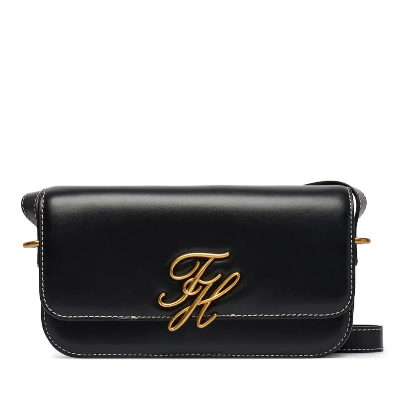 Borsetta Tommy Hilfiger Th Script Flap Crossover AW0AW18399 Nero