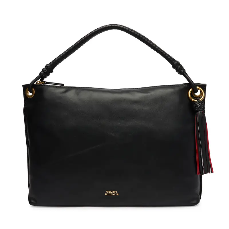 Borsetta Tommy Hilfiger Th Statement Leather Bag AW0AW18621 Nero