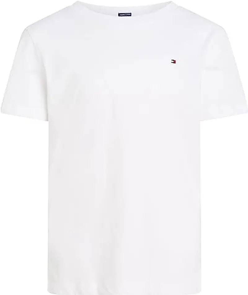 Tommy Hilfiger Boys Basic CN Knit S/S, Maglietta, Bambini e Ragazzi, Bright White, 74