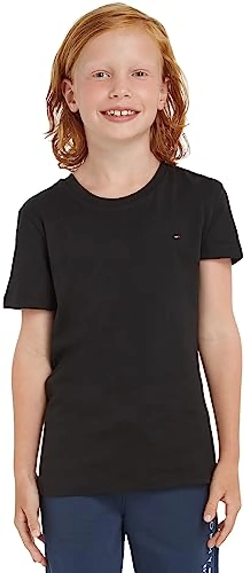 Tommy Hilfiger Boys Basic CN Knit S/S, Maglietta, Bambini e Ragazzi, Meteorite, 3 miniatura 3