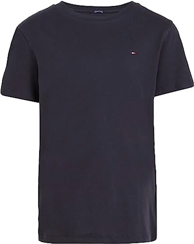 Tommy Hilfiger Boys Basic CN Knit S/S, Maglietta, Bambini e Ragazzi, Sky Captain, 92
