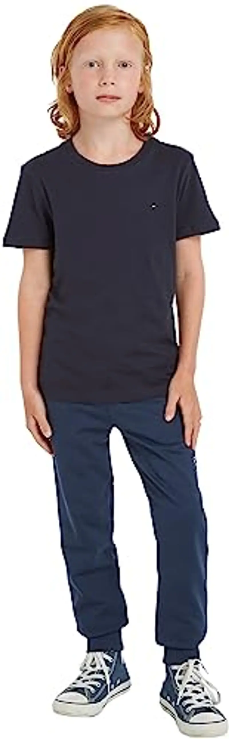 Tommy Hilfiger Boys Basic CN Knit S/S, Maglietta, Bambini e Ragazzi, Sky Captain, 92 miniatura 3