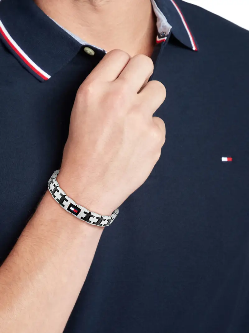 Braccialetto 'H-Link' nero / argento miniatura 2