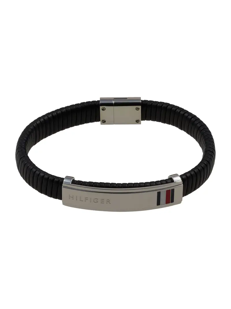 TOMMY HILFIGER Braccialetto  nero / argento