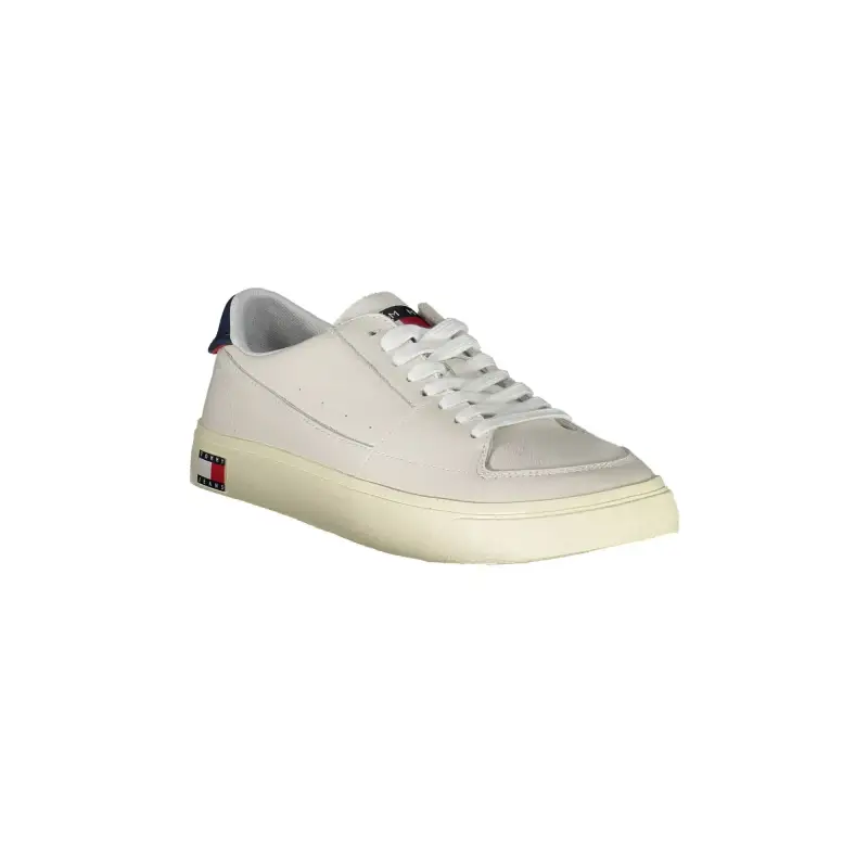 CALVIN KLEIN Scarpe Sneakers Uomo Bianche con Dettagli a Contrasto e Logo / Bianco miniatura 2