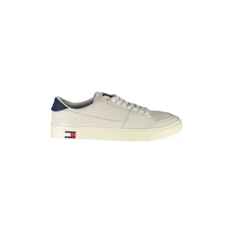 CALVIN KLEIN Scarpe Sneakers Uomo Bianche con Dettagli a Contrasto e Logo / Bianco