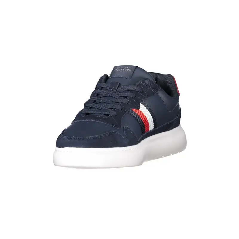 Calzatura Sportiva Uomo Blu con Ricamo e Dettagli a Contrasto miniatura 3