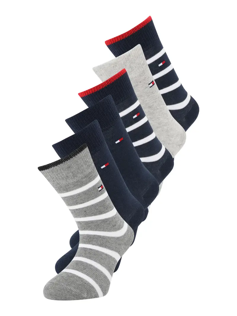 Calzino 'BRETON' marino / grigio sfumato / rosso / bianco