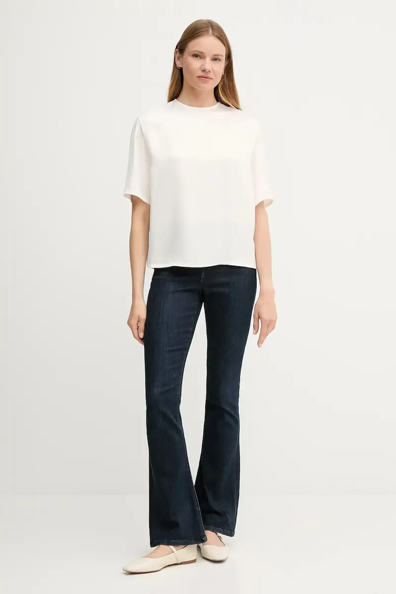 camicetta donna colore bianco WW0WW45900 Beige miniatura 2