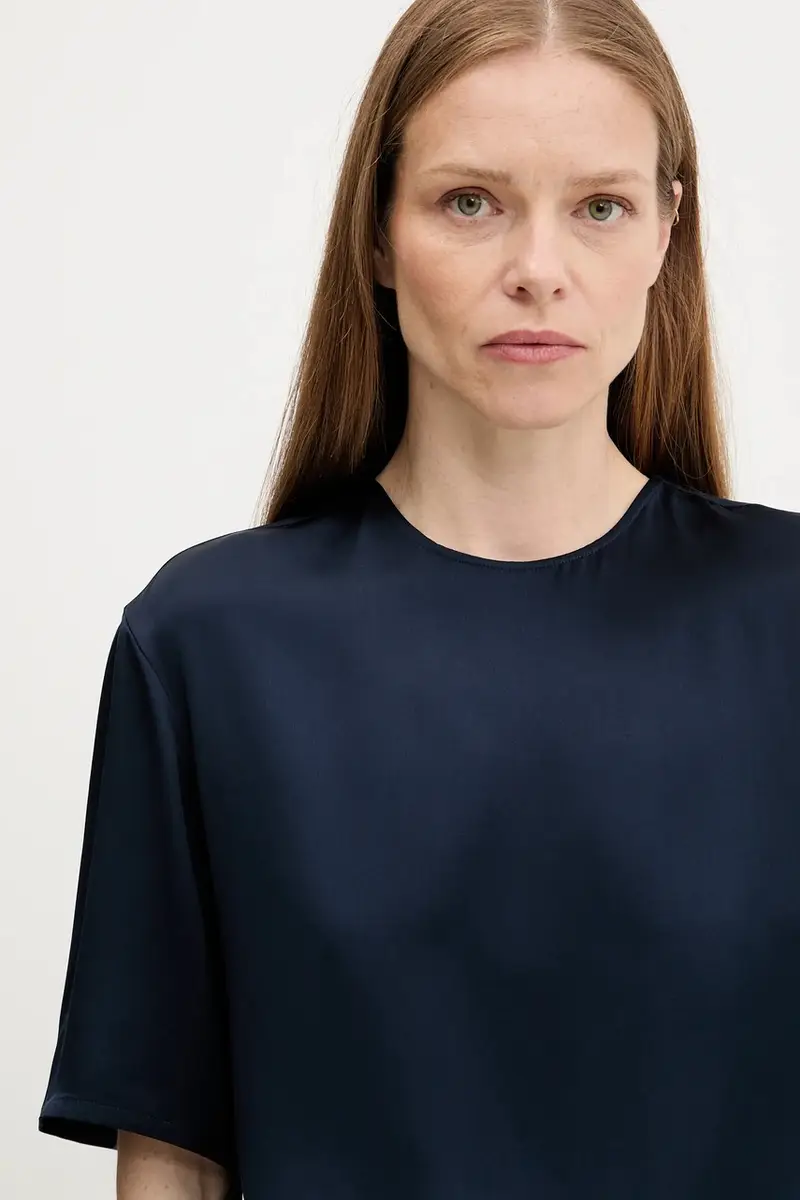 camicetta donna colore blu navy WW0WW45900 miniatura 4