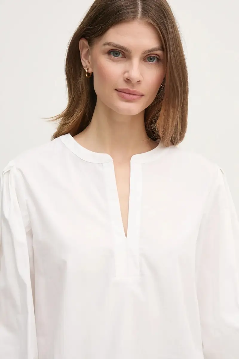 camicetta in cotone donna colore bianco WW0WW44059 miniatura 5