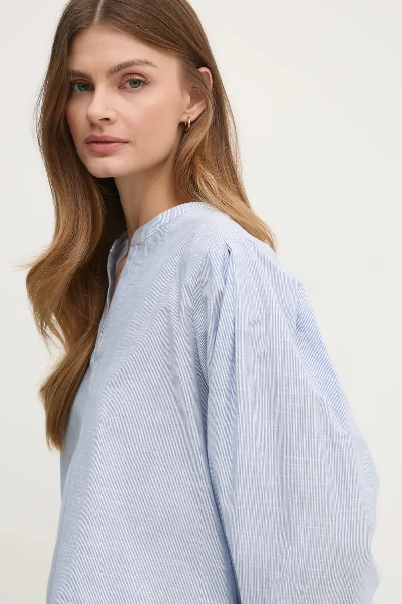 camicetta in cotone donna colore blu WW0WW45319 miniatura 4