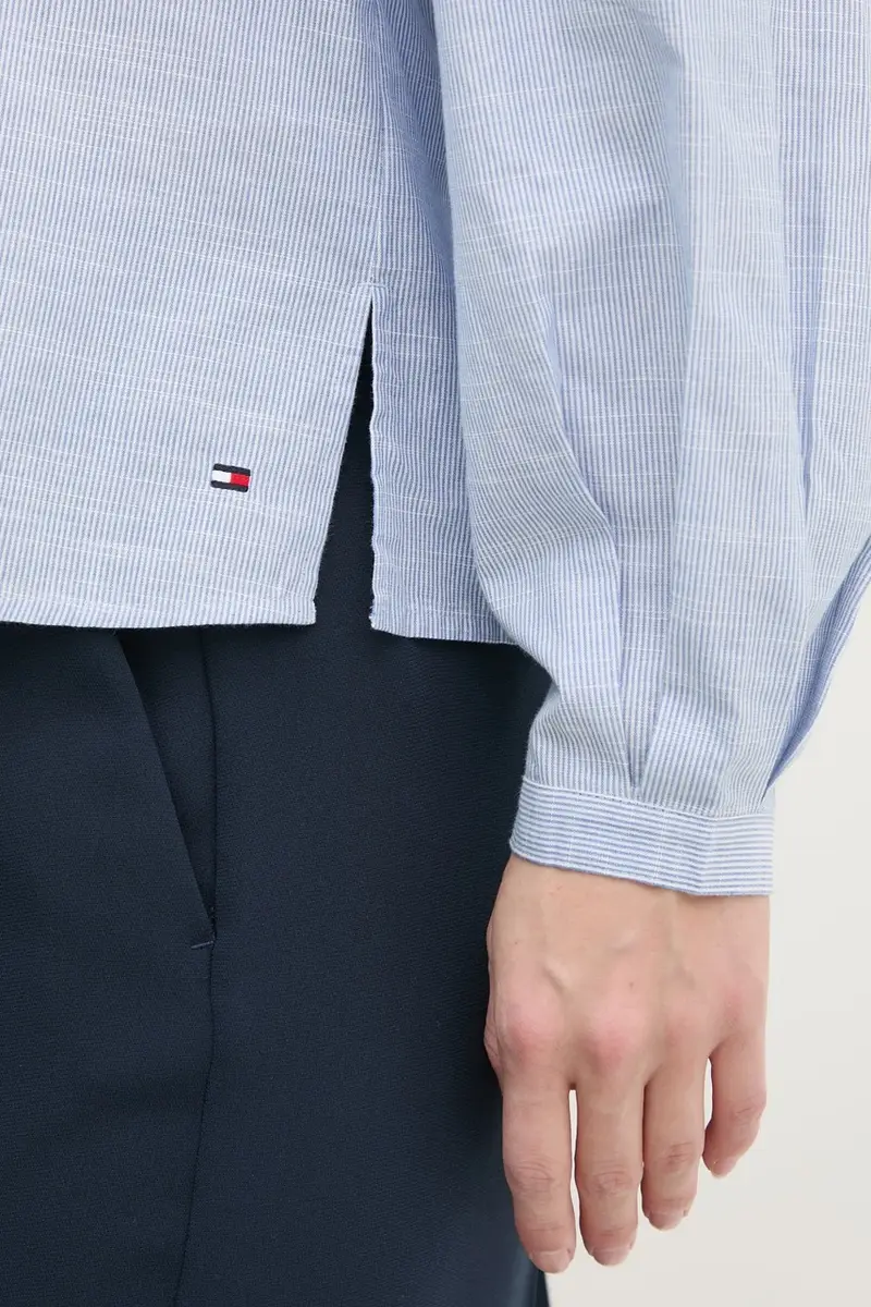 camicetta in cotone donna colore blu WW0WW45319 miniatura 5