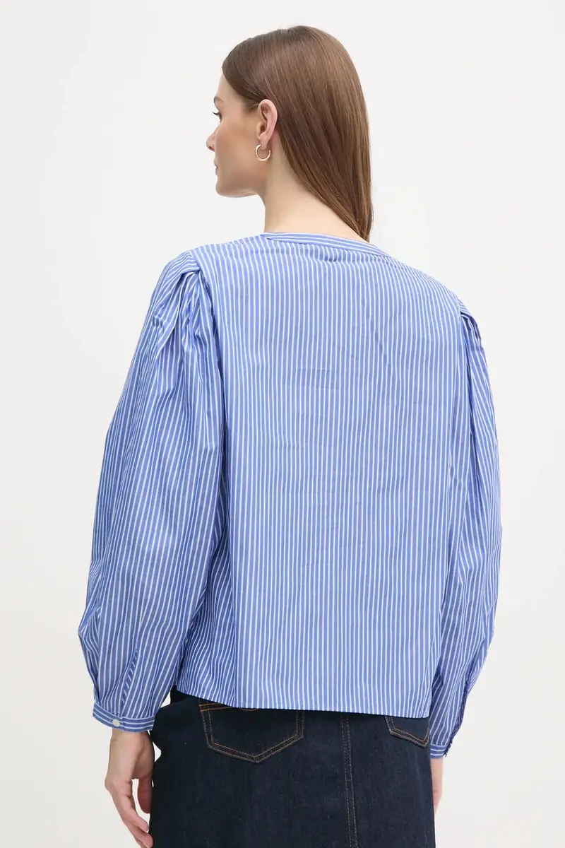 camicetta in cotone donna colore violetto WW0WW44059 miniatura 3