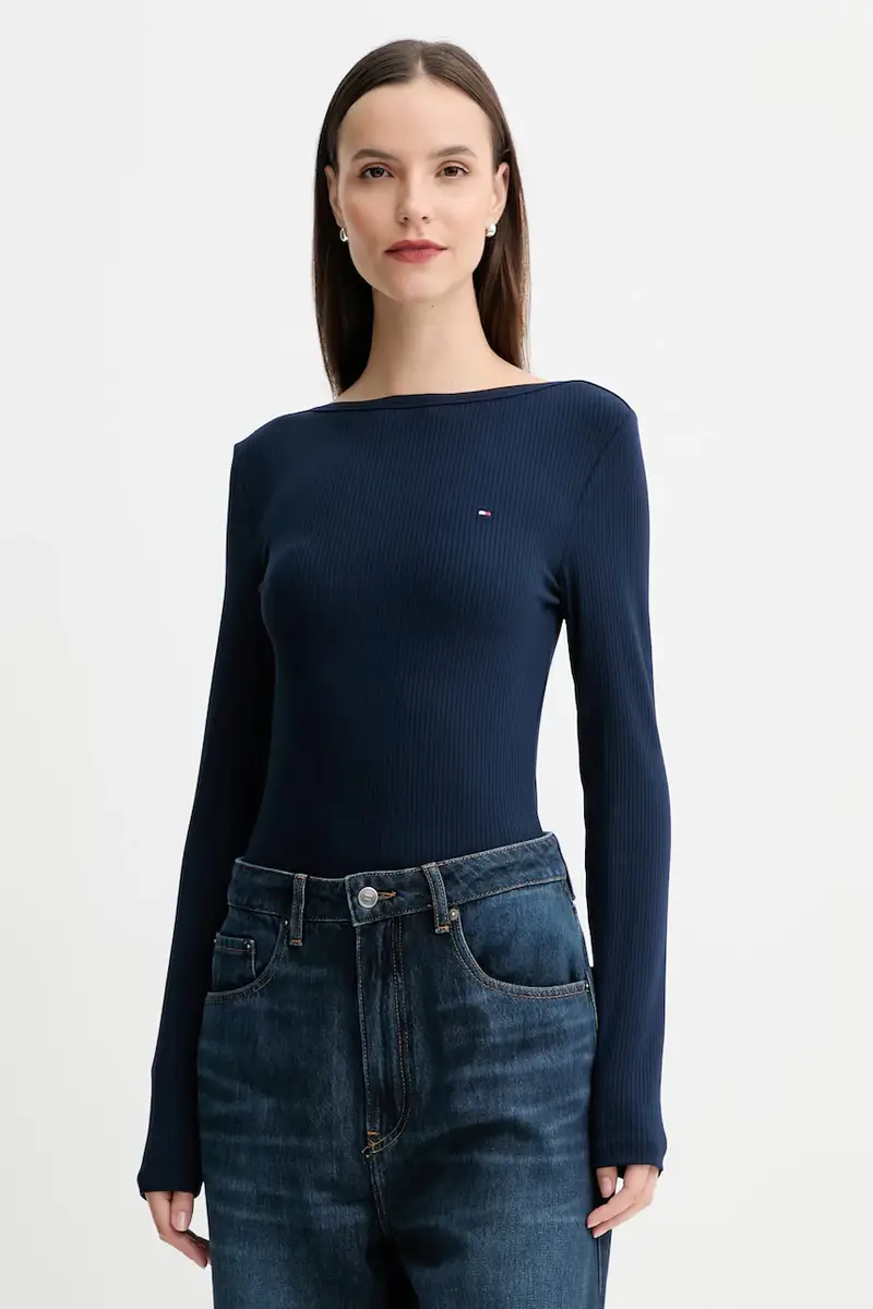 camicia a maniche lunghe colore blu navy WW0WW47309