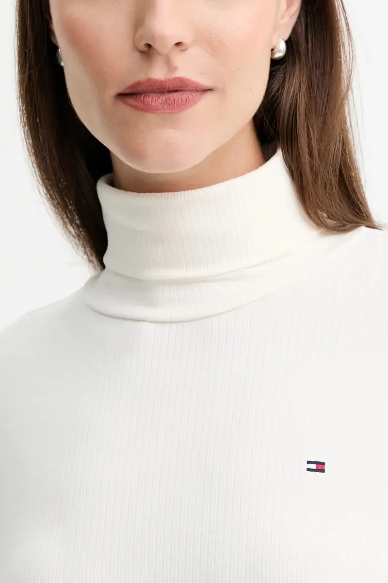 camicia a maniche lunghe donna colore blu navy WW0WW39826 Beige miniatura 5