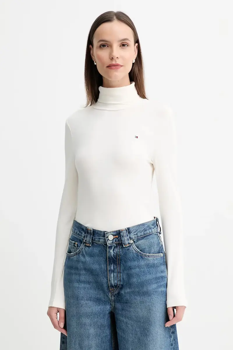 camicia a maniche lunghe donna colore blu navy WW0WW39826 Beige