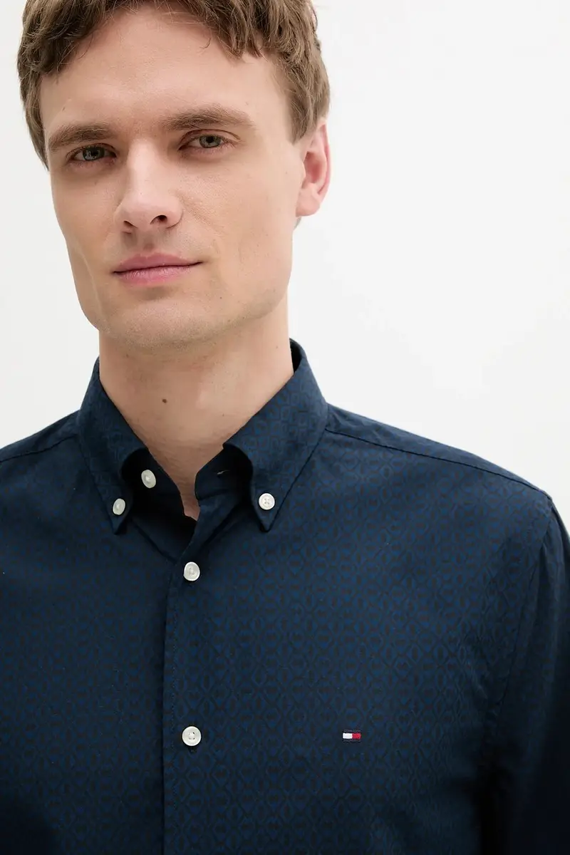 camicia colore blu navy MW0MW38576 miniatura 4