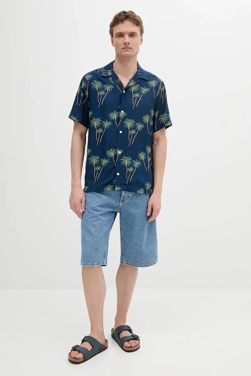 camicia colore blu navy MW0MW38580 miniatura 2