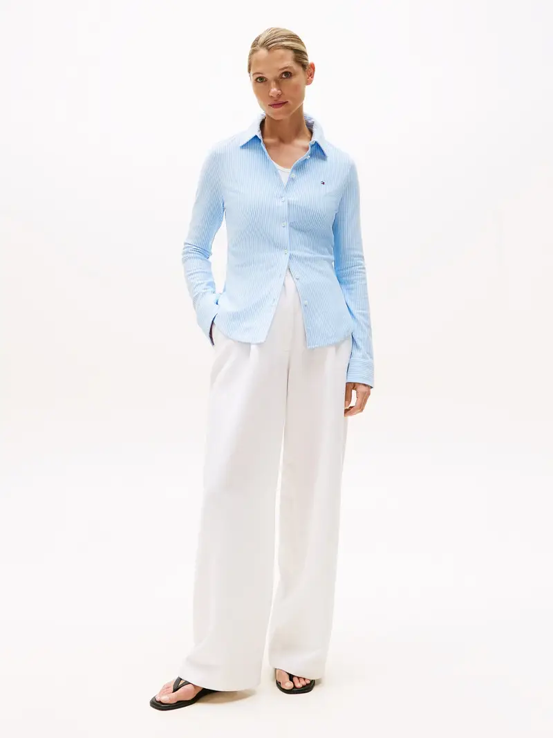 TOMMY HILFIGER Camicia da donna '1985' blu chiaro / bianco miniatura 3