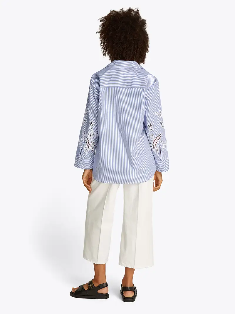 Camicia da donna blu / bianco miniatura 3