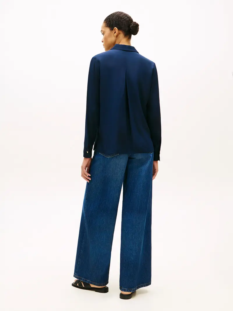 Camicia da donna blu scuro miniatura 3