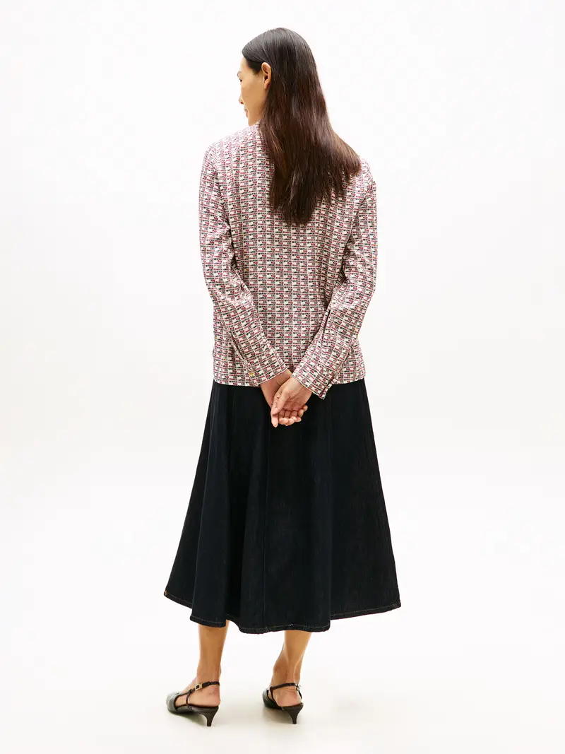 Camicia da donna blu scuro / rosso / bianco miniatura 3