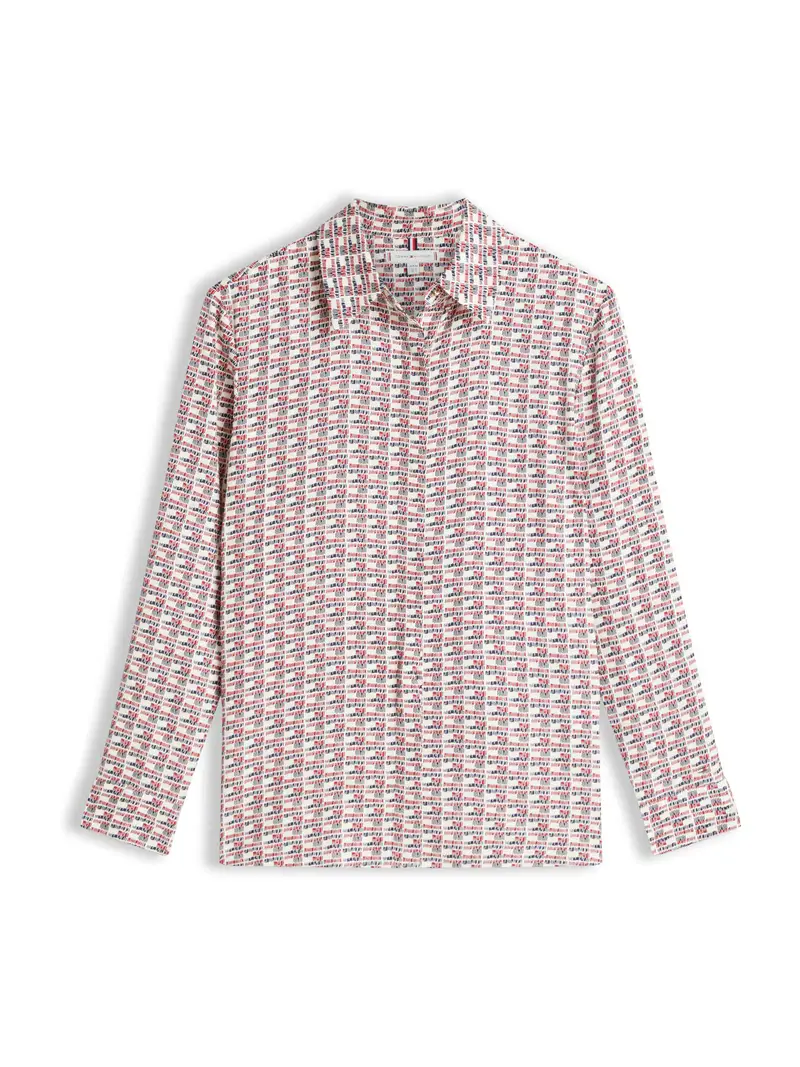 Camicia da donna blu scuro / rosso / bianco