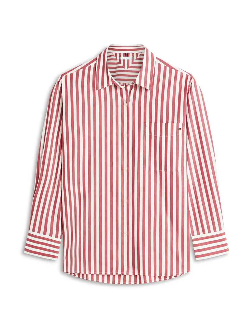 Camicia da donna ESS écru / rosso ciliegia Écru